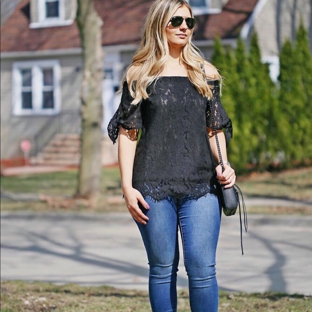 Lace off the shoulder top